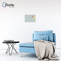 Vista 4 de PinPix ArtToFrames - Tablero de anuncios de corcho personalizado de 18 x 12 pulgadas. Este tablero de anuncios de círculos aguamarina tiene un Blanco