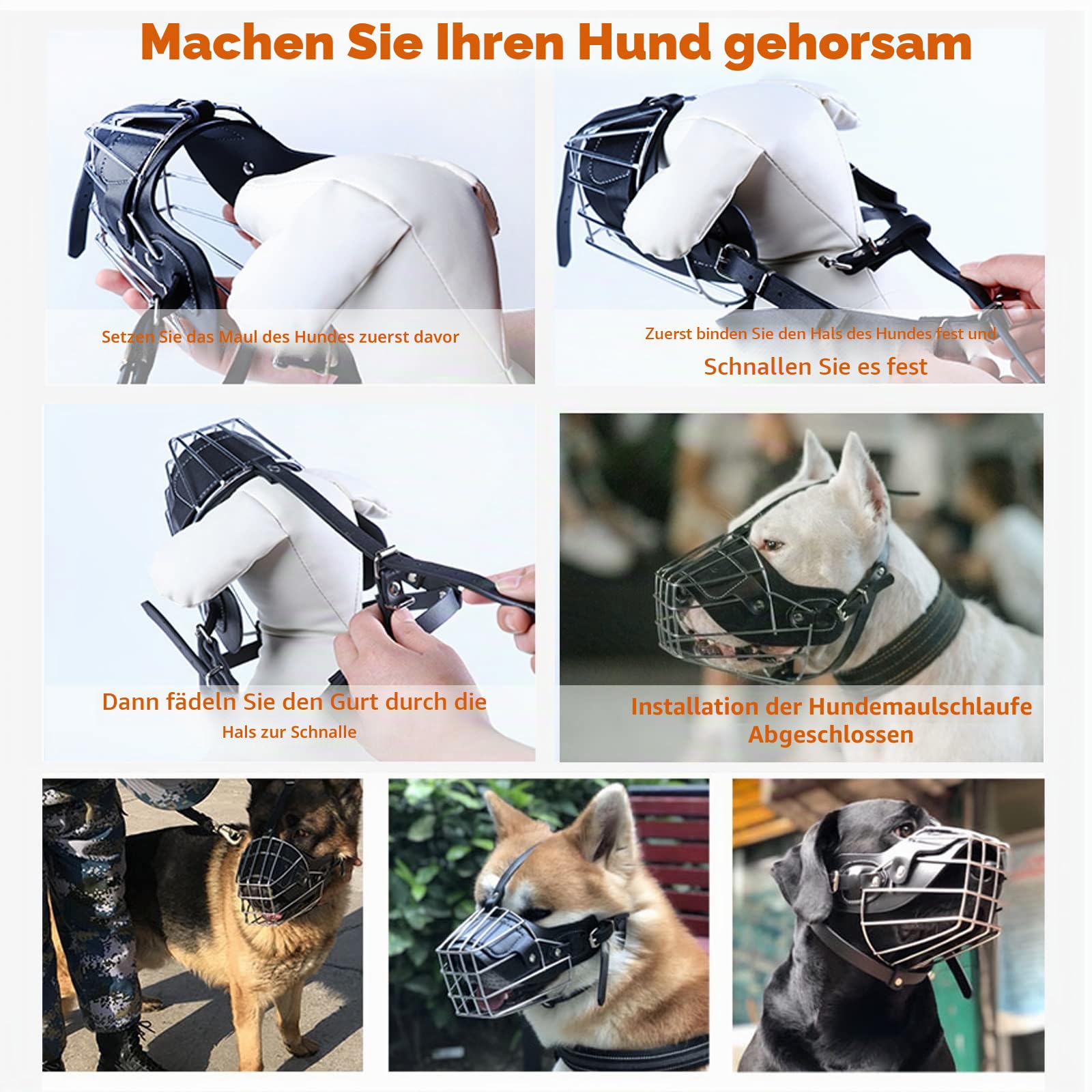 PETCUTE Hund Maulkorb Metall Maulkorb Hundemaulkorb Anti Beißen Bellen Fressen Beisskorb Sicherheit Langlebig Hunde Maulkorb
