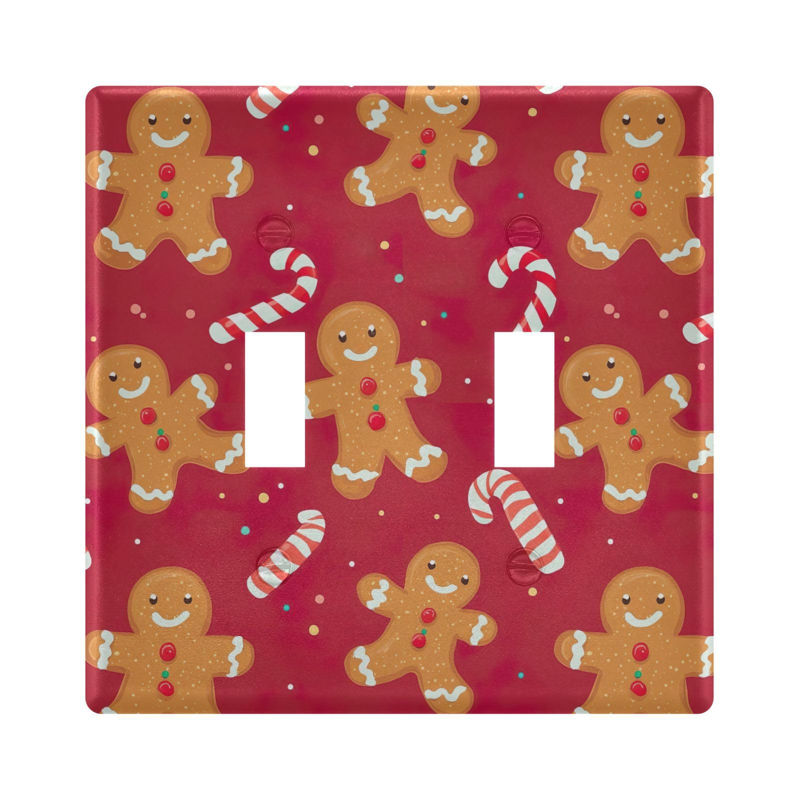 UMIRIKO Christmas Gingerbread Man Light Switch Cover Plate Covers Decorative Double Toggle Home Decor 202b7127
