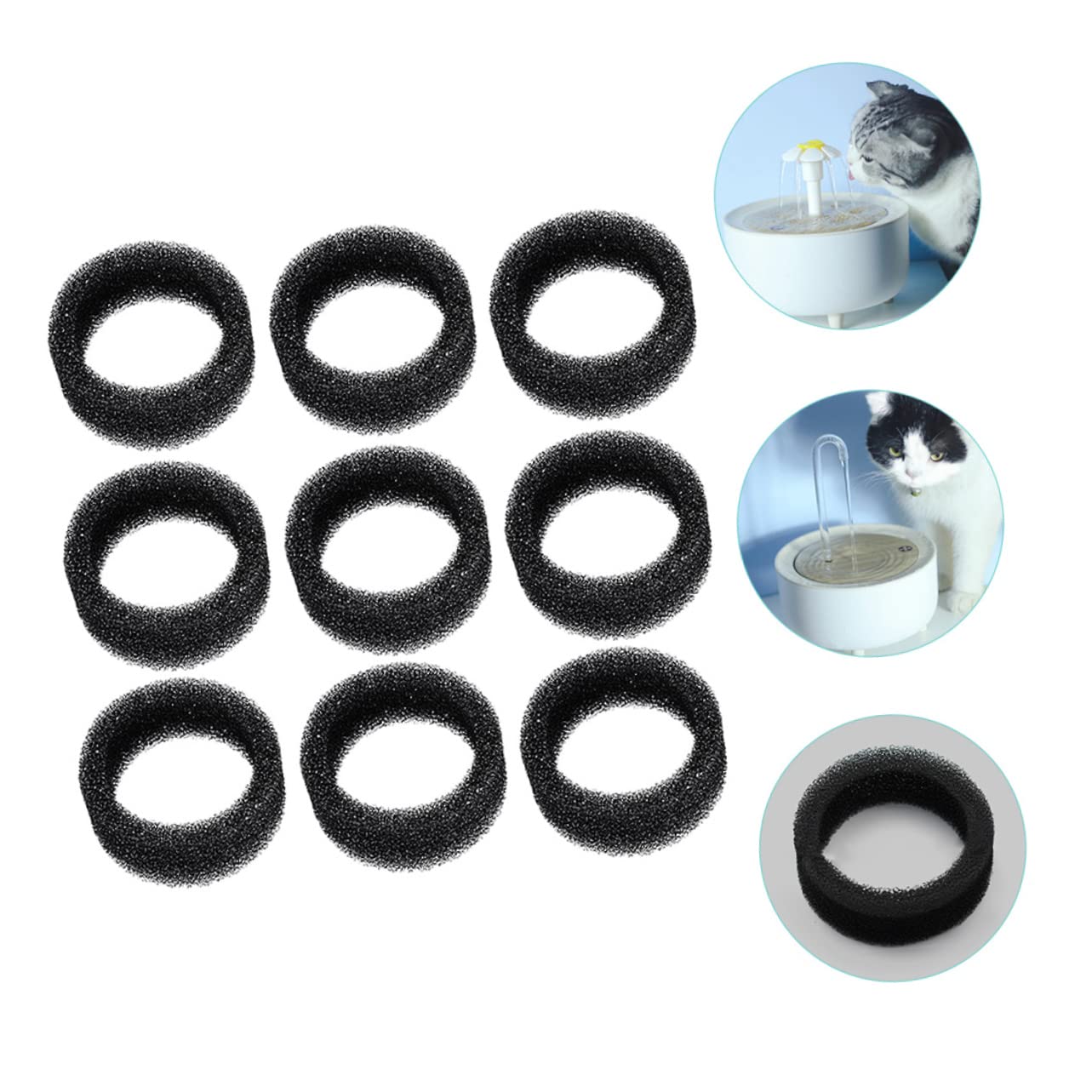 INOOMP 36stücke Teiliges Set Katzenbrunnen Filter Hochwertiger Aktivkohle Und Schwammfilter Für Trinkbrunnen Effiziente Wasserfiltration Für Haustiere