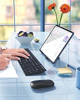 seenda SKM64-3 Bluetooth Billentyűzet és Egér Szett, Fém Kialakítású Újratölthető Kettős Módú USB és Bluetooth Billentyűzet, Ultravékony Cse 7