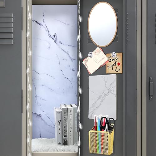 Miniatura 4 de Harloon Juego de 13 organizadores para casilleros escolares, incluye papel tapiz magnético, taza de espejo, cojín de piel sintética, funciona con