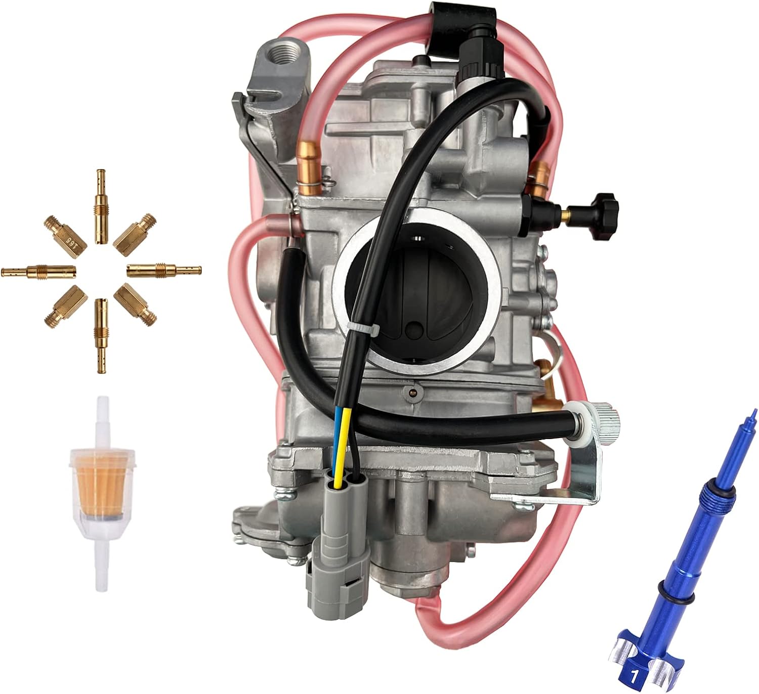 Carburetor & Fuel Mixture Screw (Blue), for Yamaha YFZ450 YZ450F (2004-2009) YZ400F WR450F WR426F WR400F FCR MX 39mm ATV Quad Carb