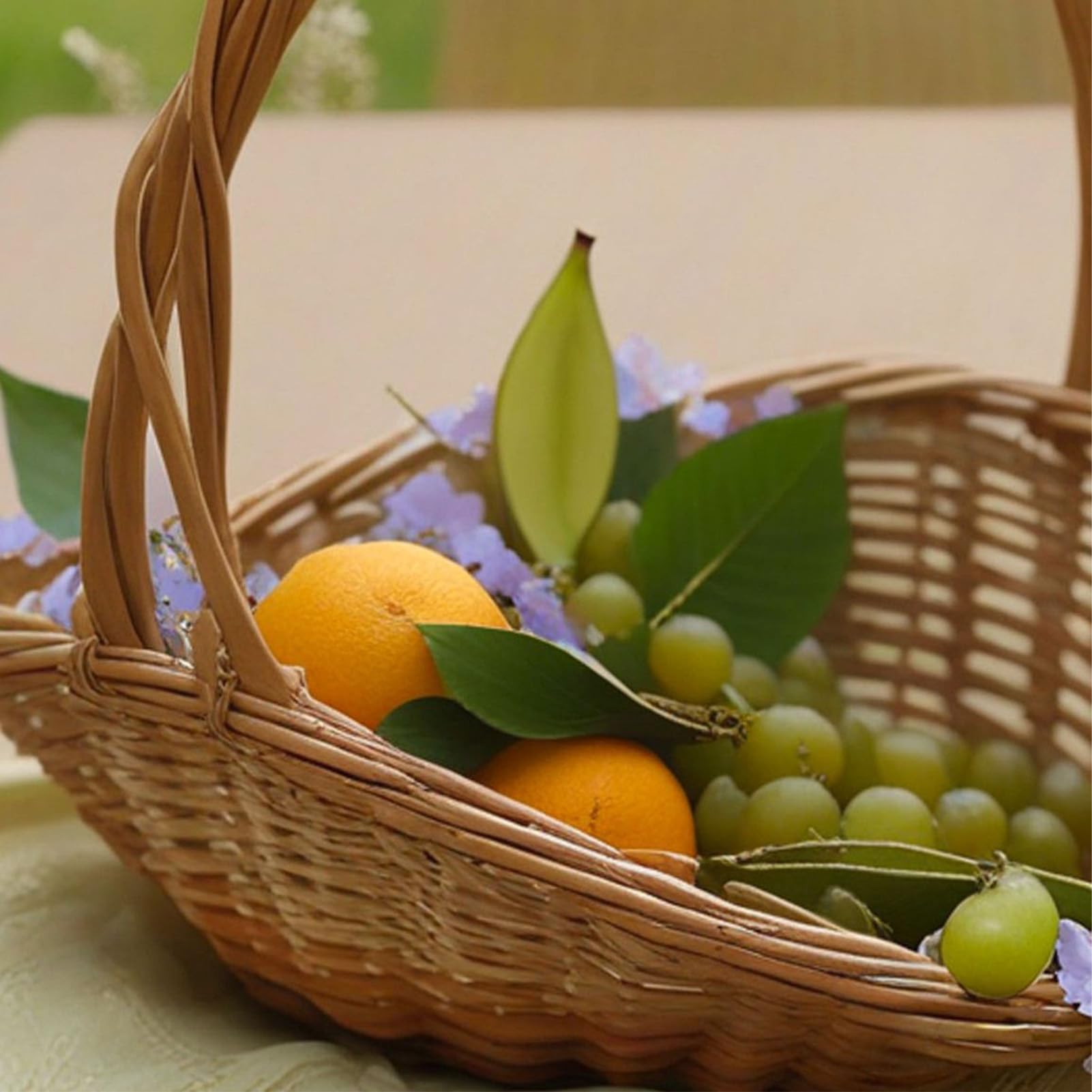 Cestini per verdure da cucina – Cesto in intrecciato con manico, decorazione e stoccaggio della casa, cestino portaoggetti decorativo per composti