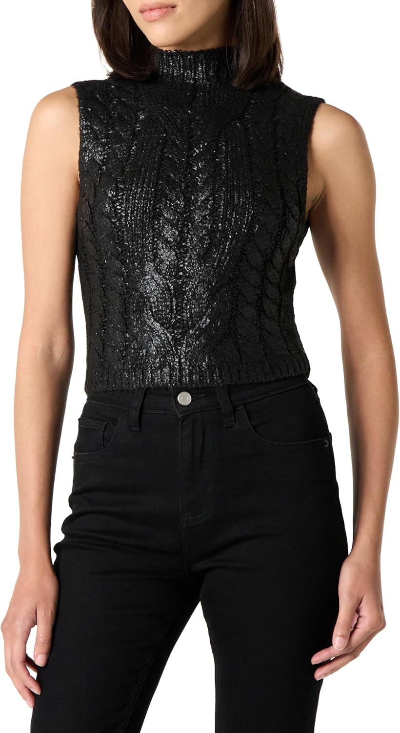 The Drop Womens Skye Metallic Cropped Vest