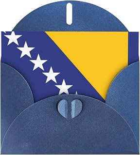 Blue Aakdgd Flag of Bosnia and Herzegovina Prints Greeting Card 6x4 Inch for Christmas, Birthday, Valentine's Day, Wedding Anniversary, Party Invitation