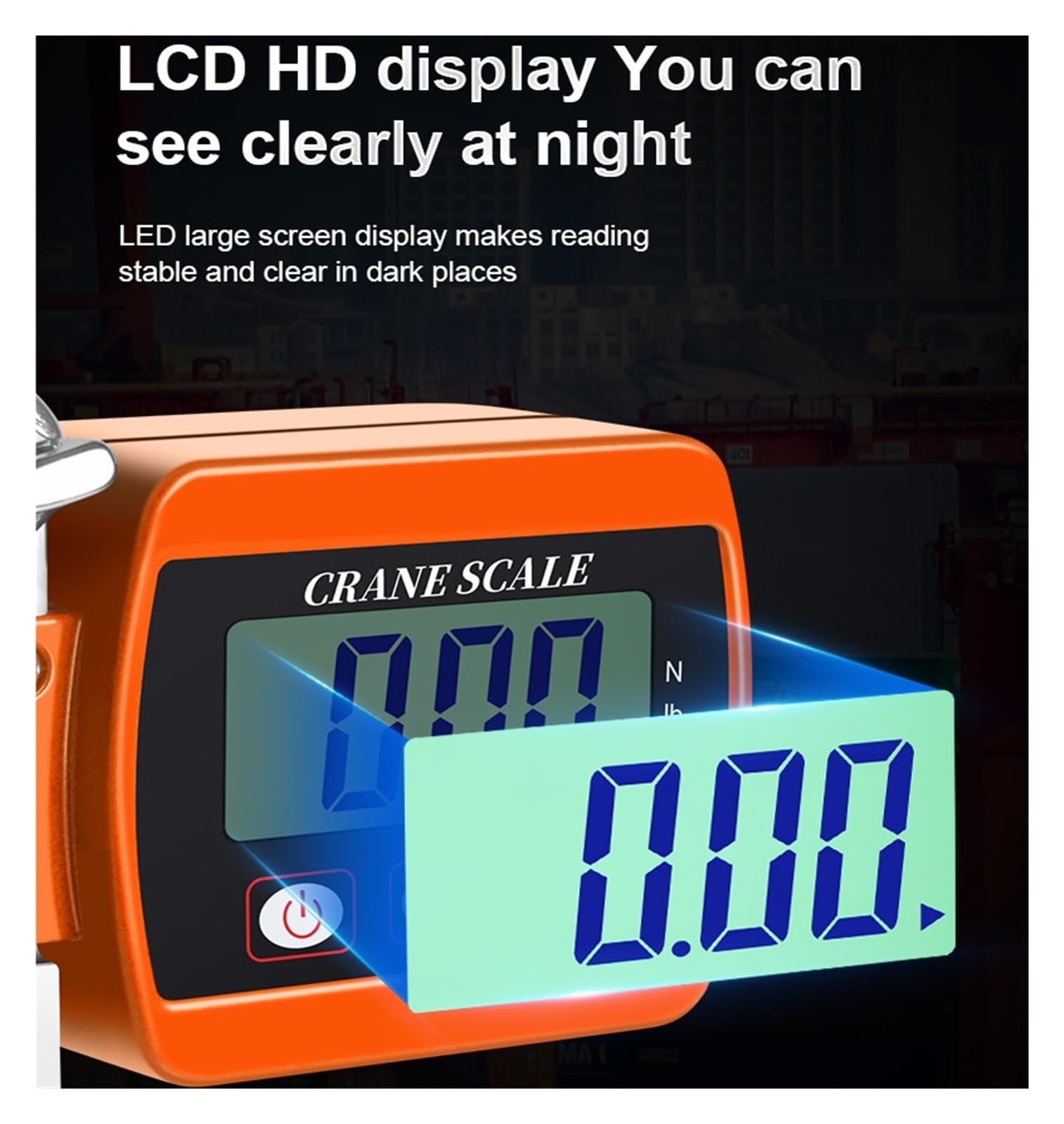 Dokładność 0,05 kg Wyświetlacz LCD z pełnym widokiem Elektroniczna waga dźwigowa Cyfrowa waga hakowa z wyświetlaczem Łatwe do odczytania dane(Blue,300kg)
