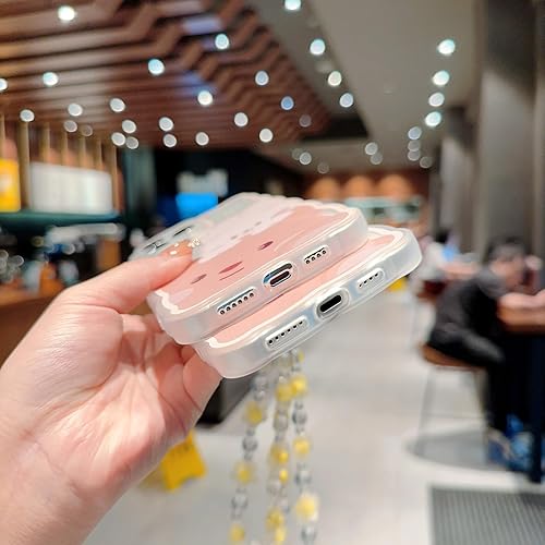Miniatura 7 de ZSYTZL Funda compatible con iPhone 15, bonito patrón de dibujos animados con bonito diseño de cadena para mujeres y niñas, funda estética kawaii
