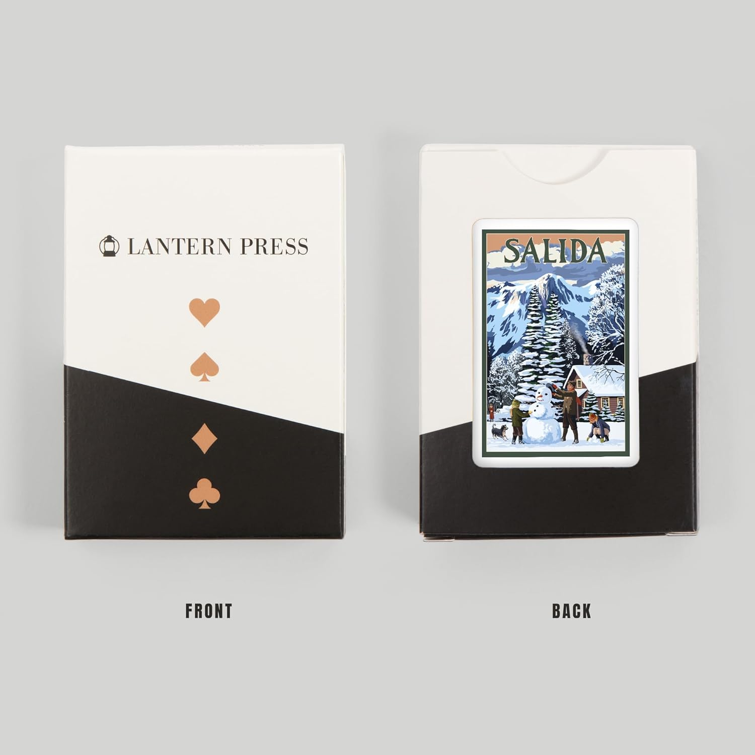 Lantern Press Salida, Colorado, Snowman Scene, 52 Playing Cards for Adults, Poker Size Card Deck