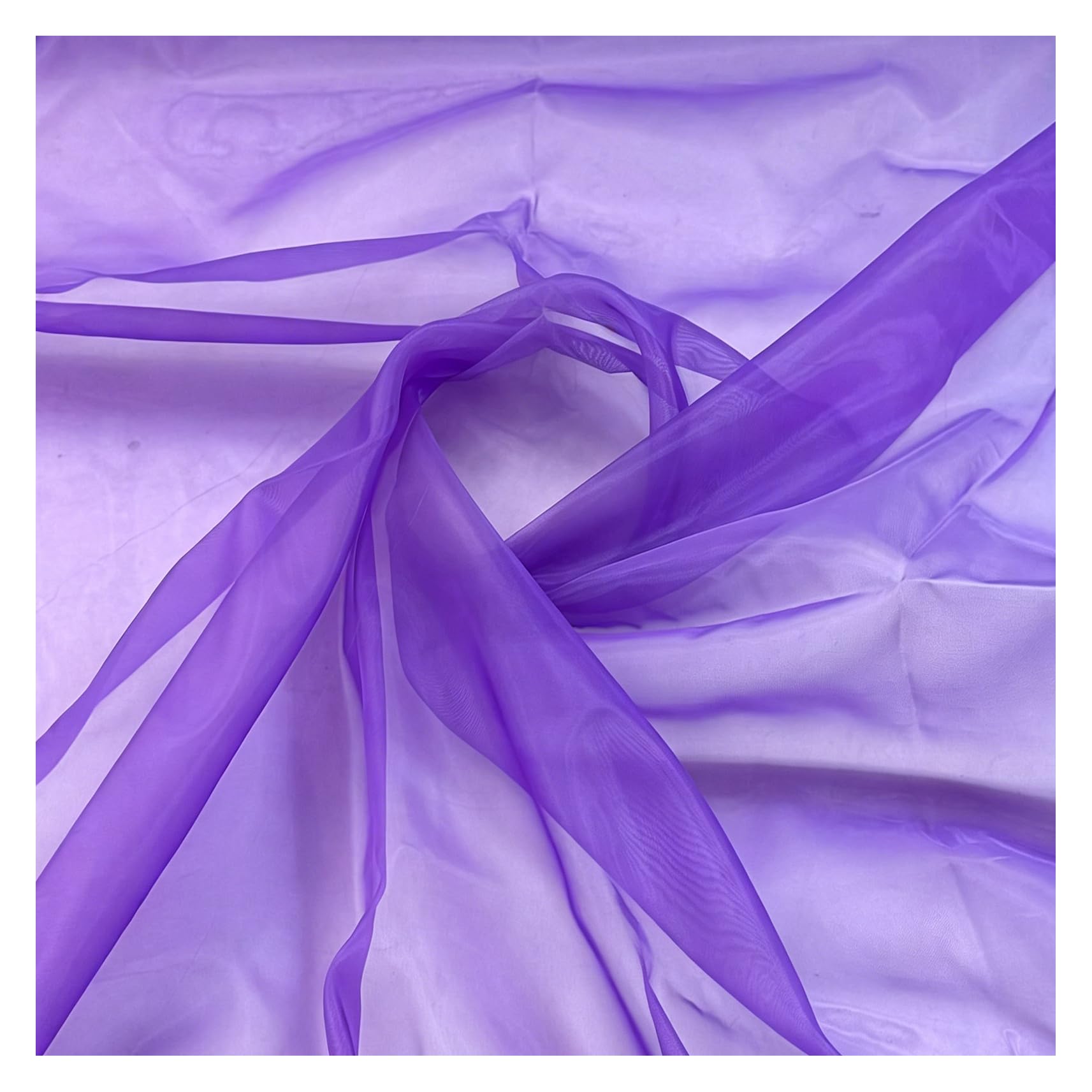 10M x 1.5M Organza Stoff Meterware Transparent Stoffe Zum Nähen Tüll Dekostoff Netzstoff Organza Modestoff Glänzend Kostümstoff für Tischdecken, Kleidung, DIY Basteln, Hochzeitsdeko