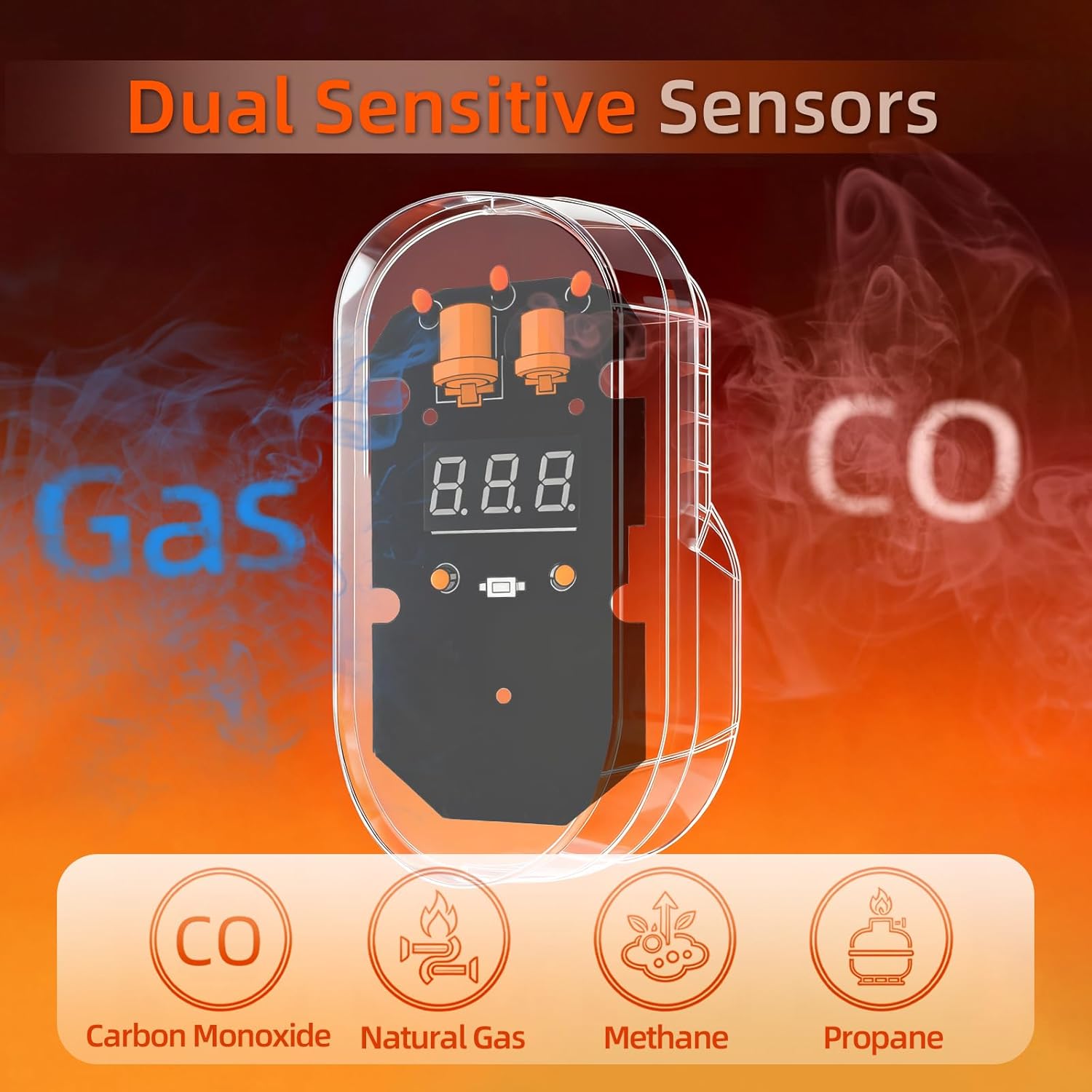 Gas and Carbon Monoxide Detector Plug-in, Portable 2-in-1 Natural Gas Leak Alarm & CO Detector with LED Digital Display, Loud 85dB Alert for Home, Kitchen, Garage, Apartment, and Travel Use - Image 2