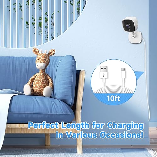 Miniatura 8 de Cable de extensión de alimentación de 16.4 pies para Wyze Cam, YI Cam, Nest Cam, Blink, Netvue, Kasa Cam, Cloud Cam, Furbo Dog, Arlo Q, USB a Micro