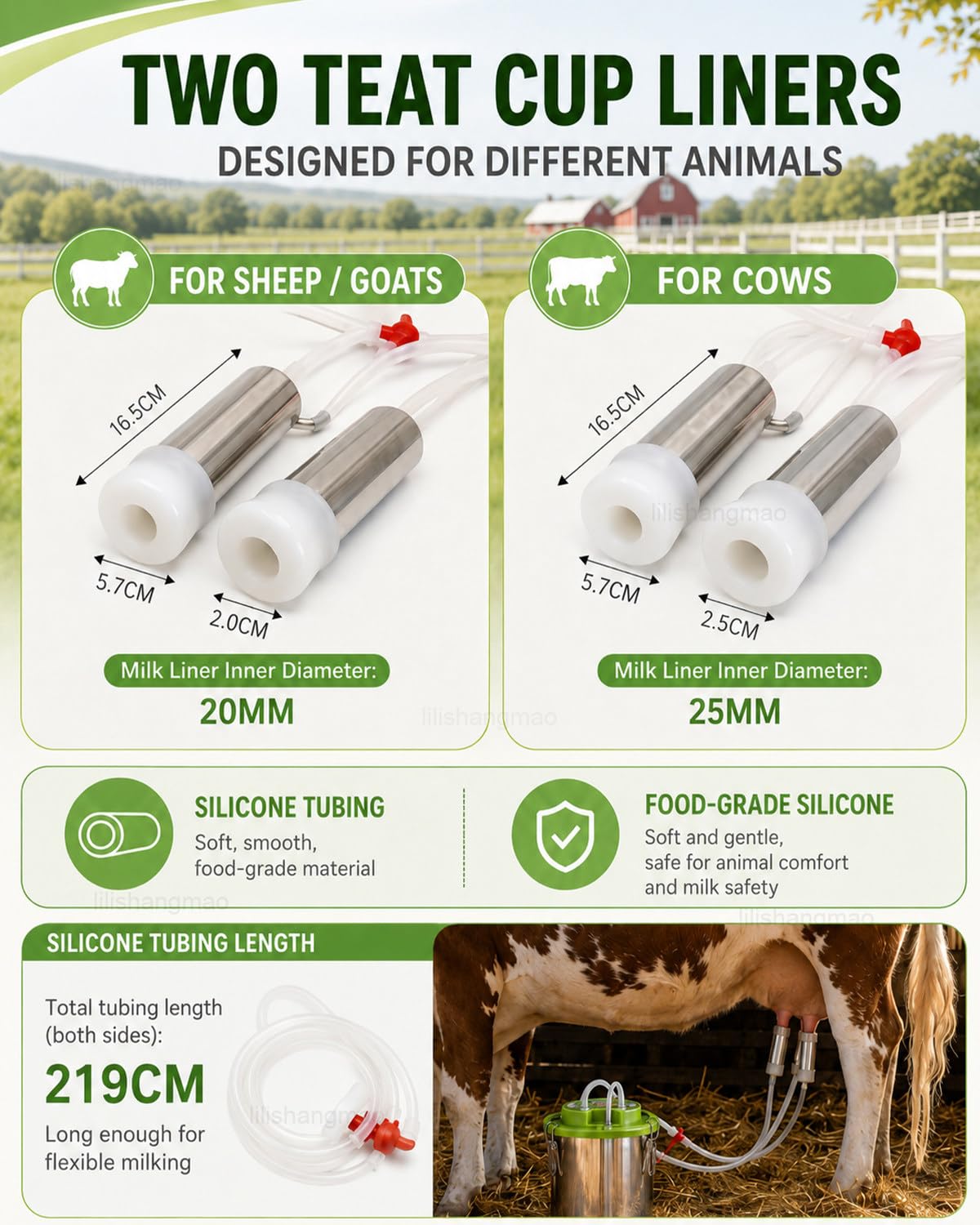 Máquina De Ordeño Eléctrica Portátil, Ordeñadora para Cabras con Cubo De Acero Inoxidable De 12 L, Motor De 48 W, Batería De 5200 mAh Y Pulsación Suave para Granjas Cow