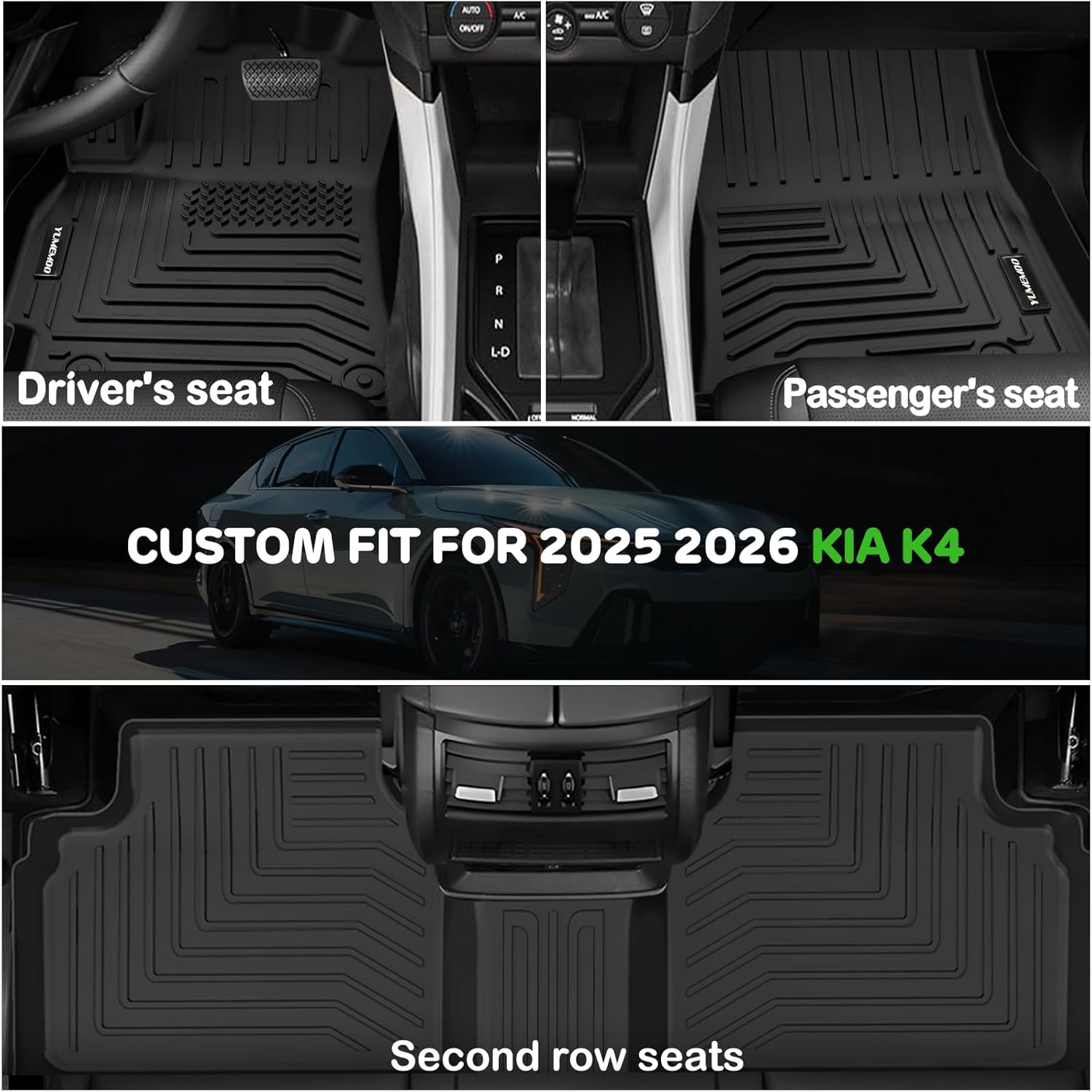 Floor Mats for 2026 2025 Kia K4 All Weather Floor Liners TPE Rubber Fit for 2025 2026 Kia K4 Anti-Slip Full Set Automobile Mats Accessories - Image 2