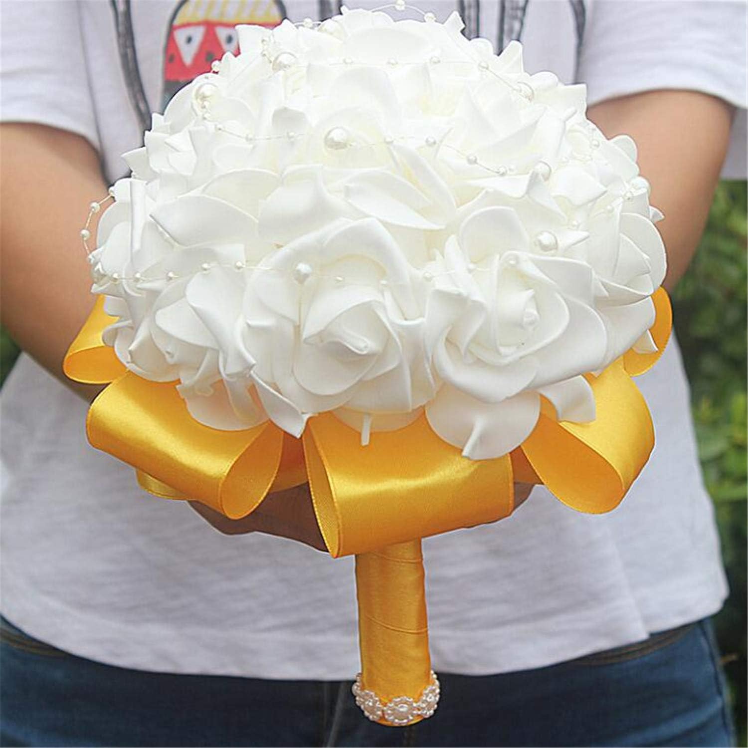 VALINK Rose Bridesmaid Wedding Foam Flowers Bridal Bouquet
