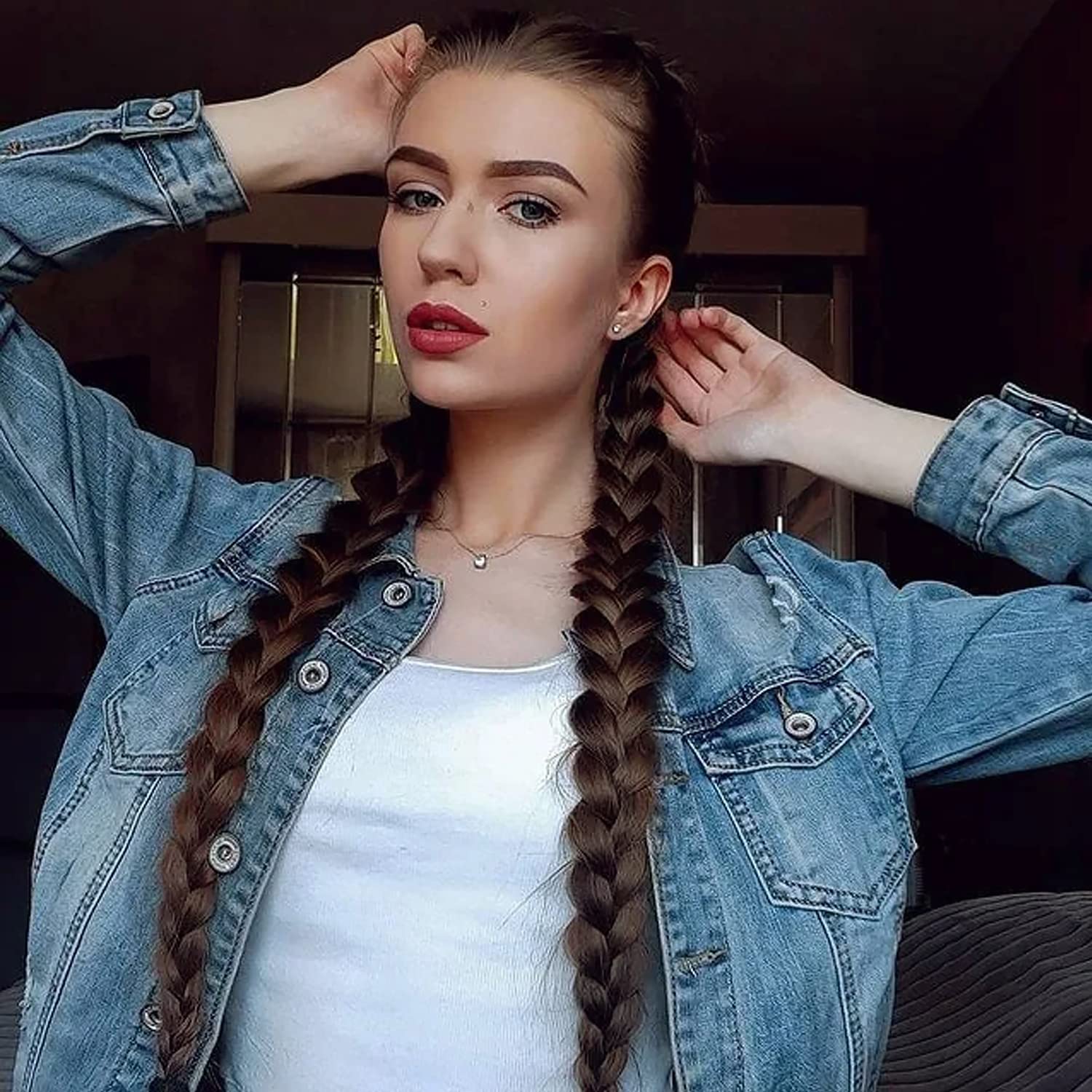 Amazon.com : 2 Pack Long Braided Ponytail Extension with 