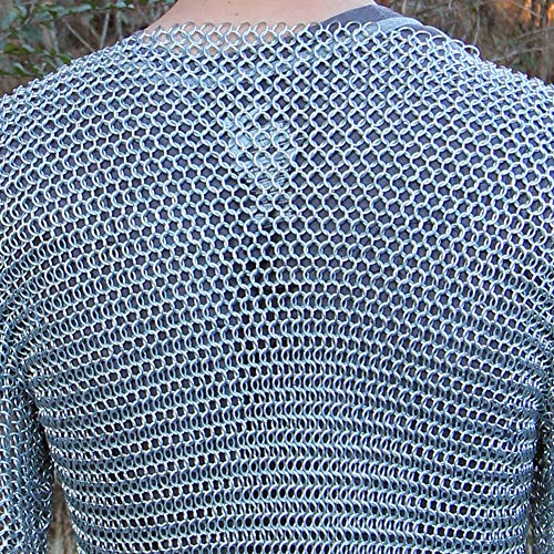 Armory Replicas Medieval Knights Full Sleeve Hauberk Chainmail Shirt Medium Silver #TOP6
