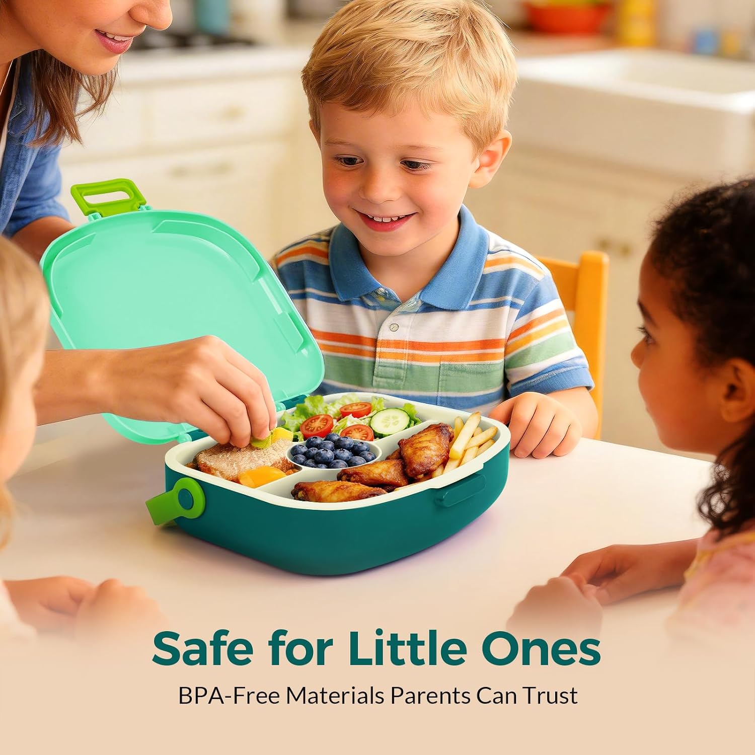 G.a HOMEFAVOR Lunch Box for Kids, Green, 41 oz
