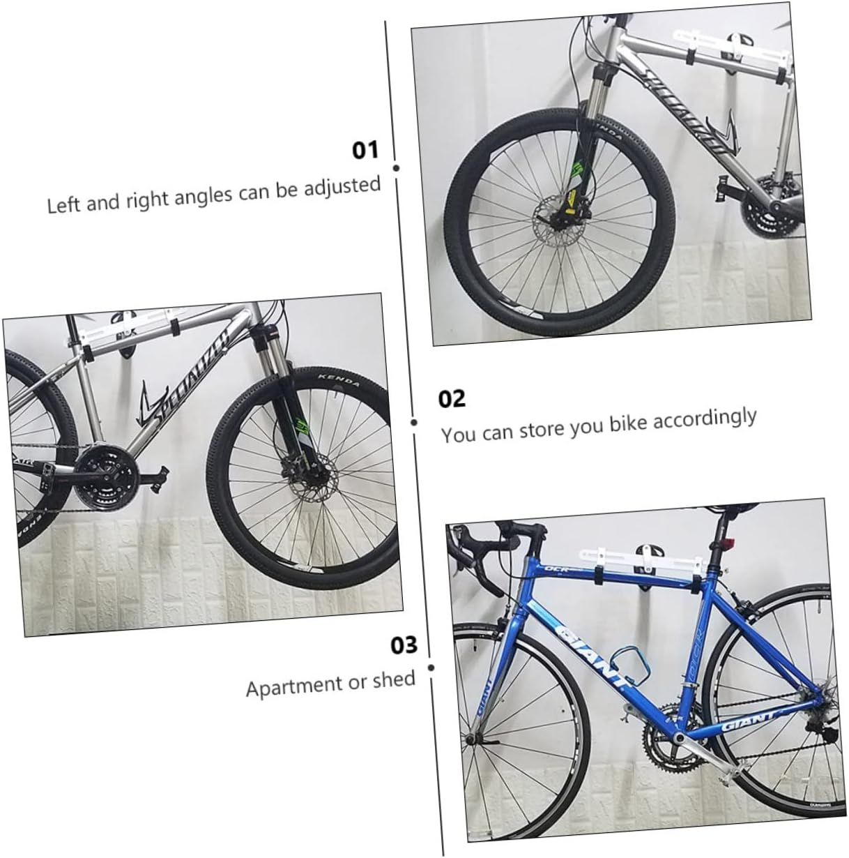 1pc Adjustable Bike Mount Rack Versatile Storage for Garage Apartment for Road Mountain and Boys and Girls Easy Installation -Scratch Design