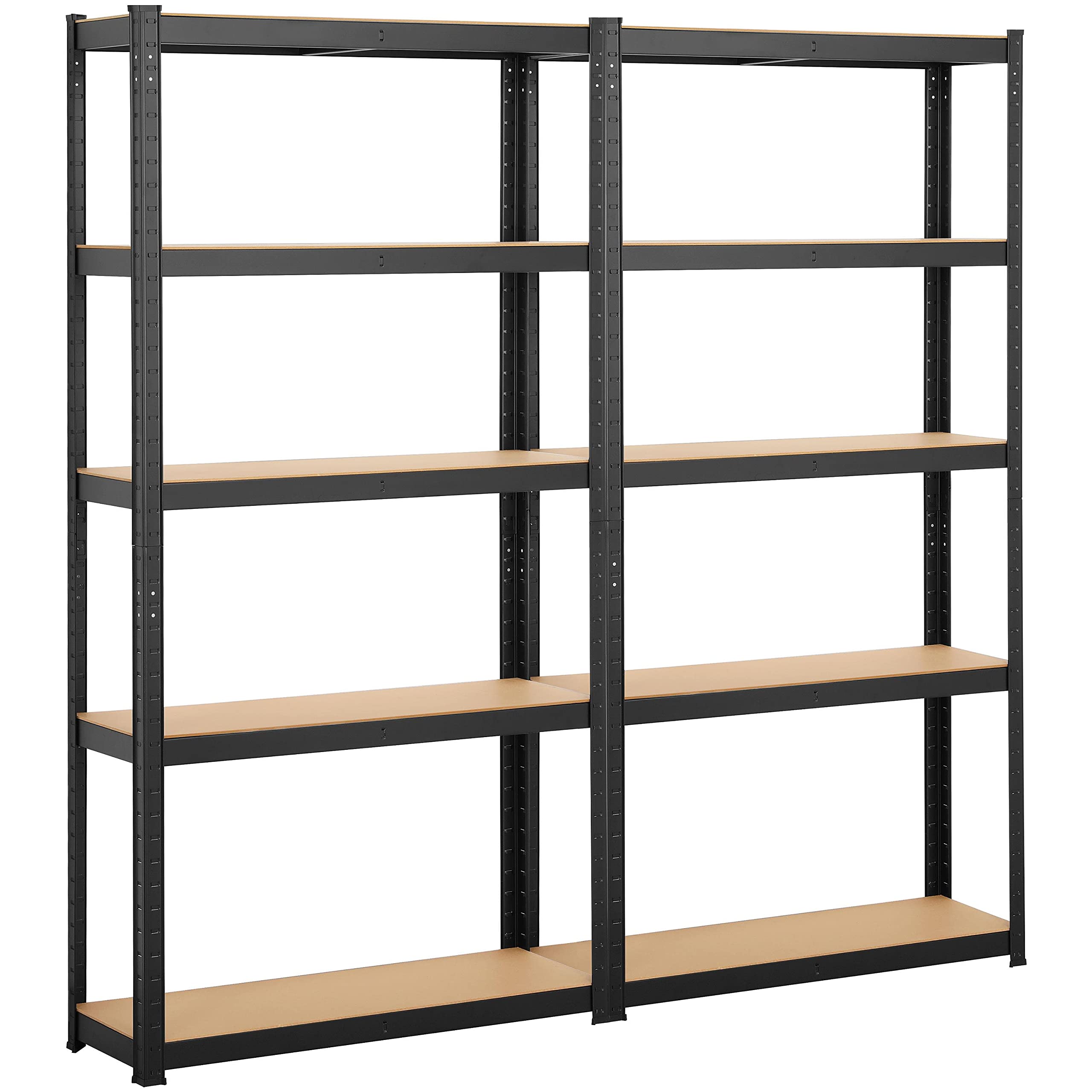 Yaheetech Estanteria Almacenaje Metalica Metalica Galvanizada Estanteria Almacenamiento de Cargas Pesadas Estante Trastero Metal Marco Metal 180x180x30cm Capacidad 175 KG Negro