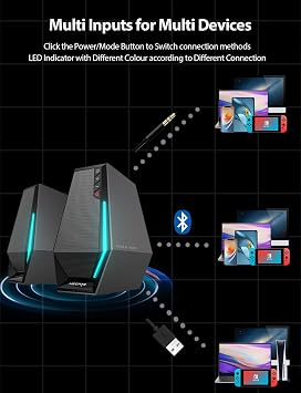 Edifier G1500 2.0 Bluetooth Gaming Speakers with RGB Lighting - Black