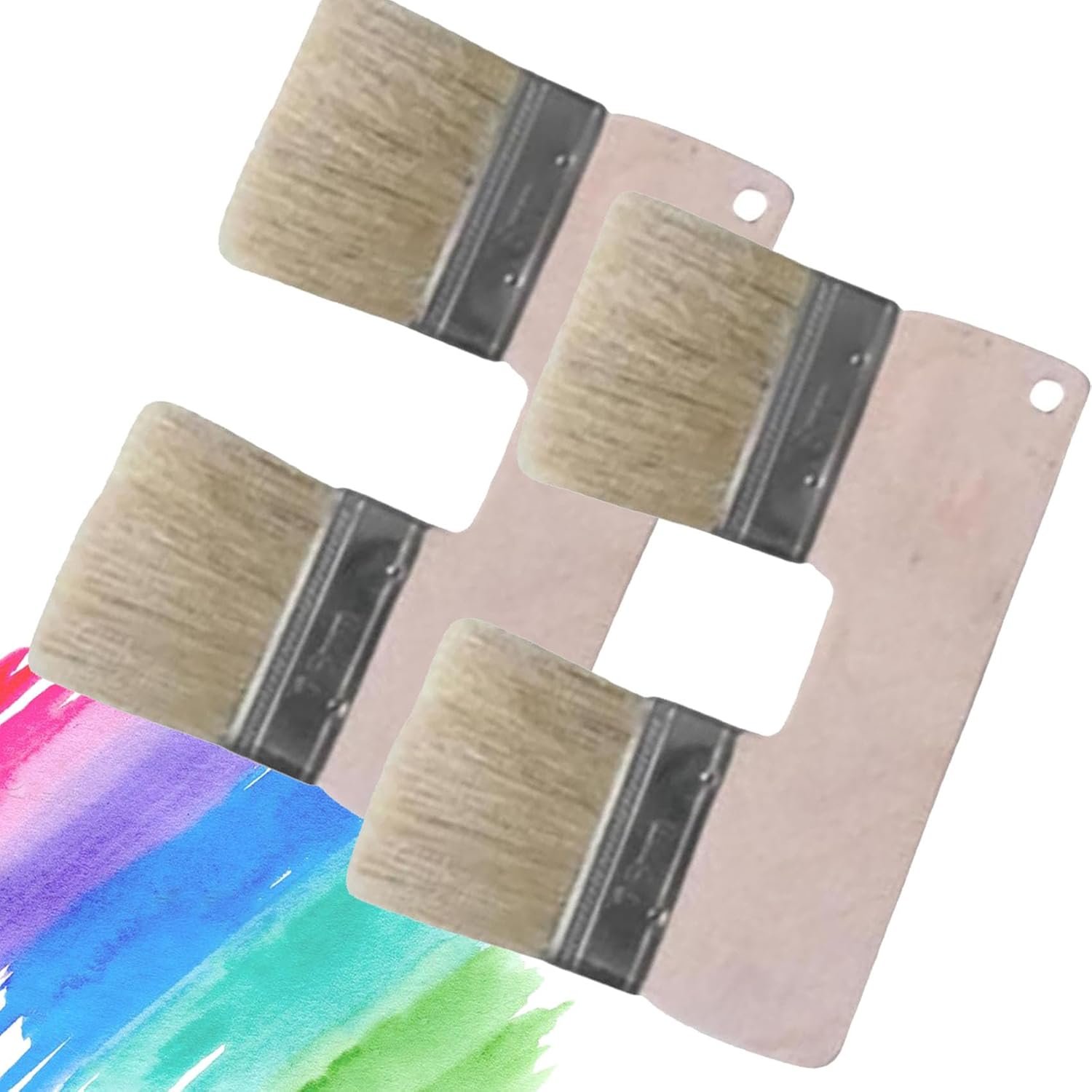 Double Paint Brush,Double Head Paint Brush,Paint Brushes for Acrylic Painting,3-inch U Shaped Double Sided Brush with One Handle,Art Wall Painting Trim Small Paint Brush Tools for Kids