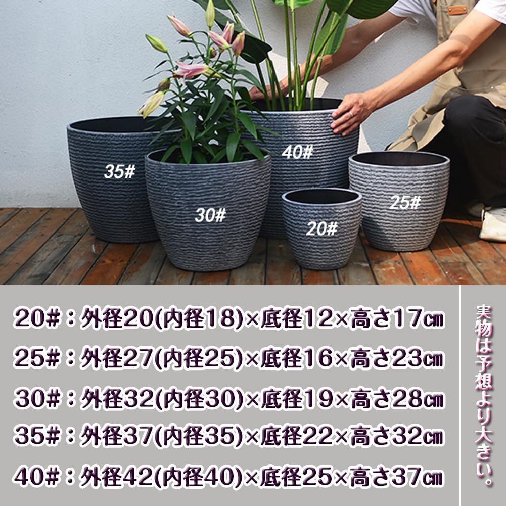 7インチ 植木鉢 5個パック 植木鉢 排水穴付き 受け皿 屋内植物用 ウォーターリップル付きプラスチックプランター 小さなガーデンハ Amazon.co.jp:  Glynislife プランター 中型 おしゃれ 受け皿付き 植木鉢 深型 軽量 プラスチック 屋内 屋外用 プランター 深型 高さ17cm ...