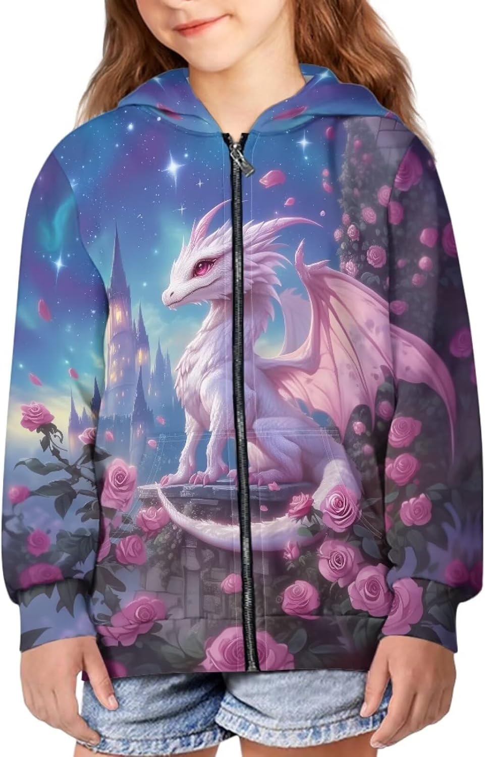 Girls Hoodies 6-16T Long Sleeve Zip Up Hoodies Sweatshirts Aesthetic Kids Athletic Jackets