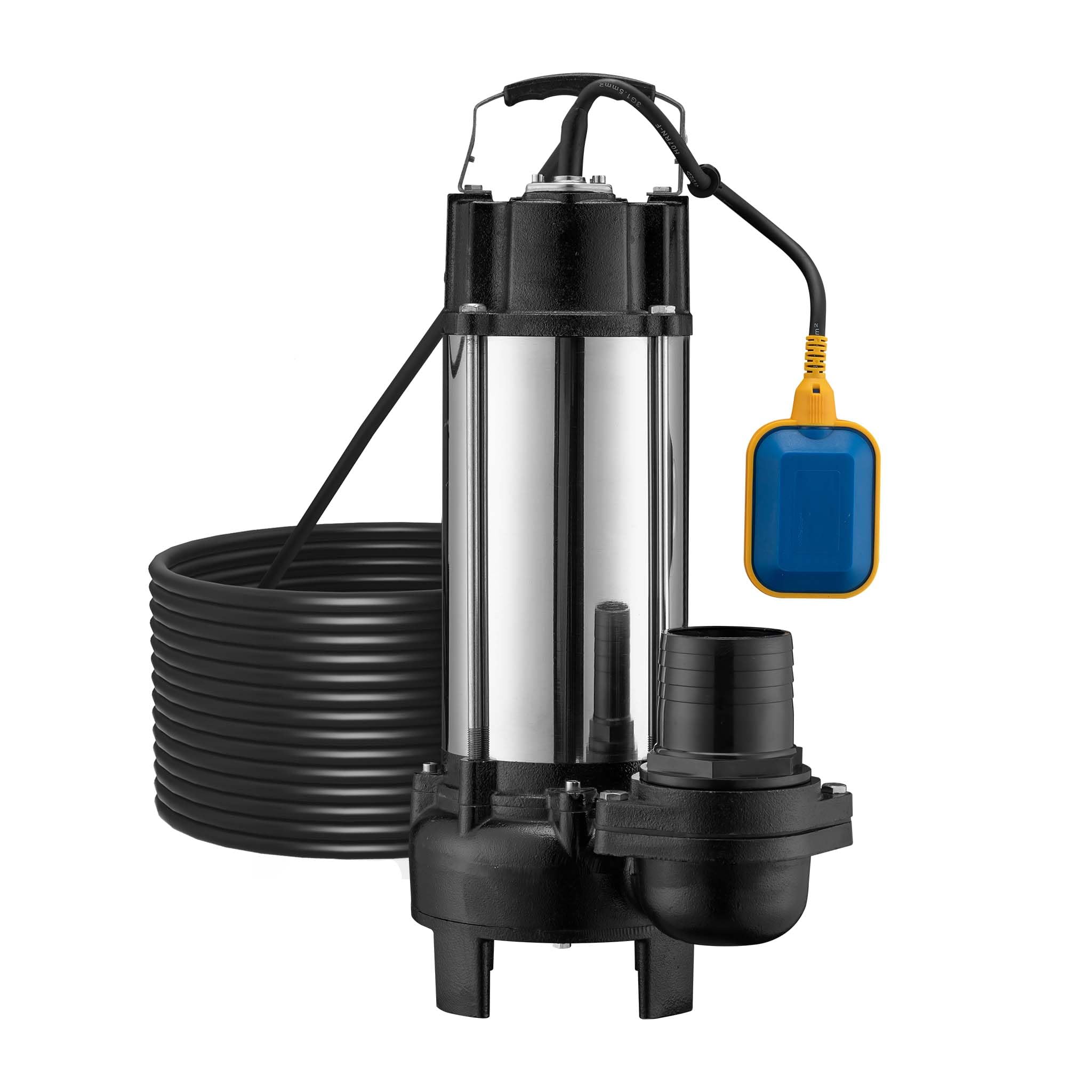Wiltec Pompa sommersa acque nere con trituratore e galleggiante 31.200 l/h 2200 W, prevalenza 10m