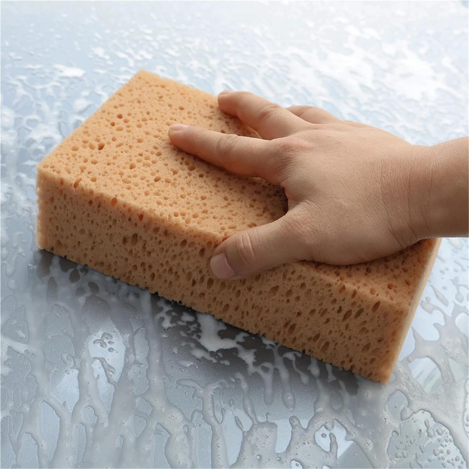 Esponja para Lavar Coche Esponjas cuadradas for Lavado de Coches, cerámica Gran tamaño y espesación, Limpieza Detalles, Accesorios Esponja marrón, 2/5/10 Uds(10pcs)