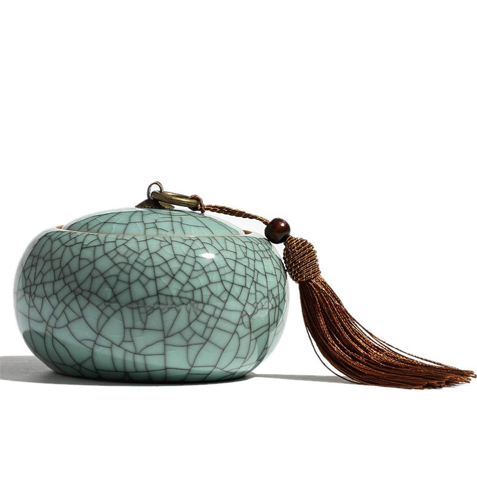 FZYOZZDPASL Ceramic Tea Canister Creative Celadon Sealed Tea Cans Ceramic Storage for Coffee, Spices(Blue)