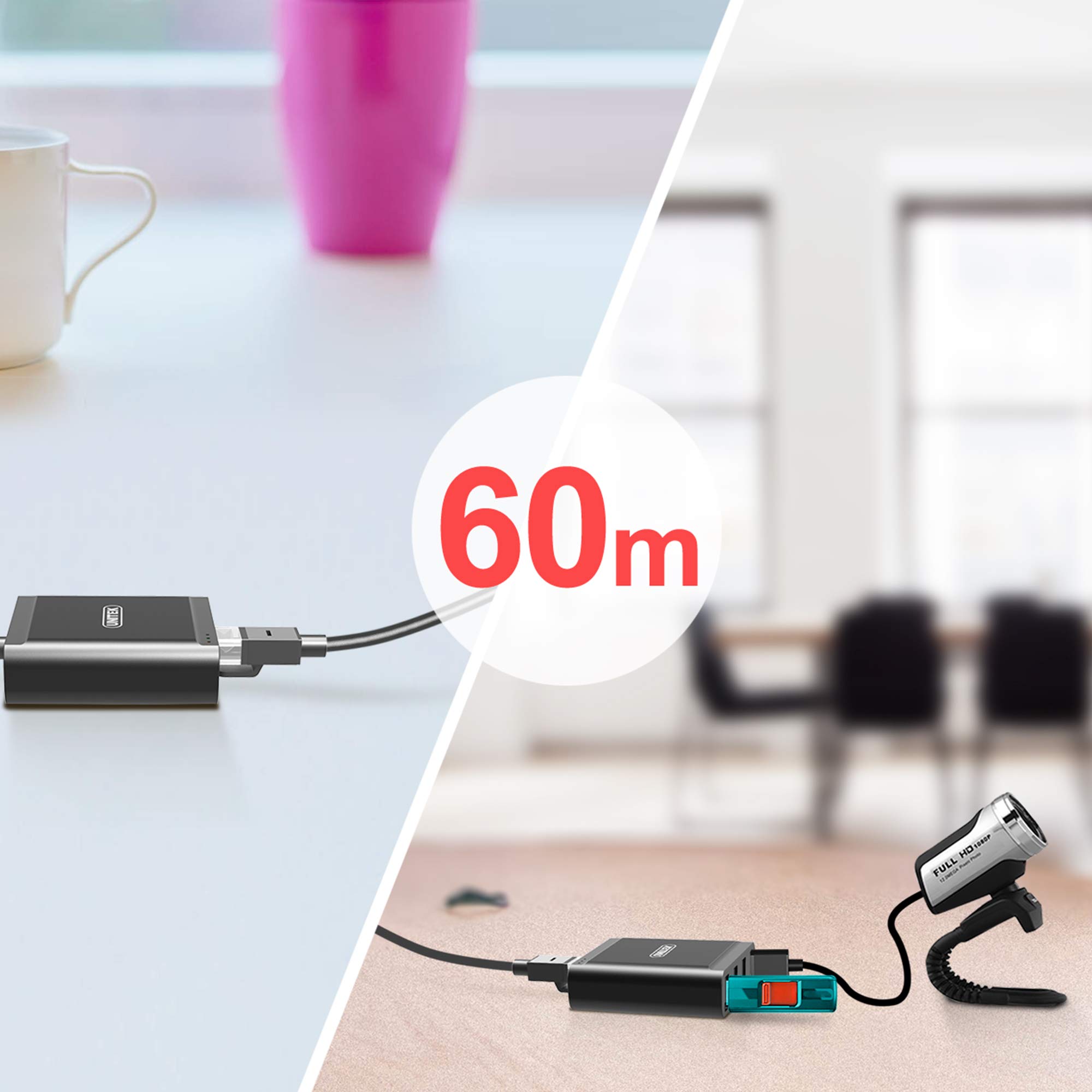 UNITEK Y-2516 EXTENSIÃ“N USB SOBRE IP 4XUSB, Y-2516