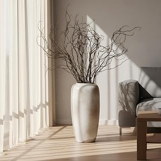 Norme 6pcs 47.2" Lifelike Curly Willow Branches for Vases - Bendable Artificial Dried Twigs, Tall Farmhouse Wedding Home Decor (Brown)
