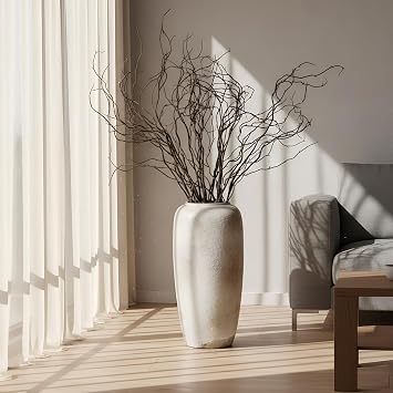 Norme 6 Pcs 47.2 Inch Lifelike Curly Willow Branches for Vases Artificial Decorative Dried Twigs Tall Plastic Vine Bendable Stick for DIY Plant Crafts Farmhouse Wedding Indoor Home Hotel DecorBrown