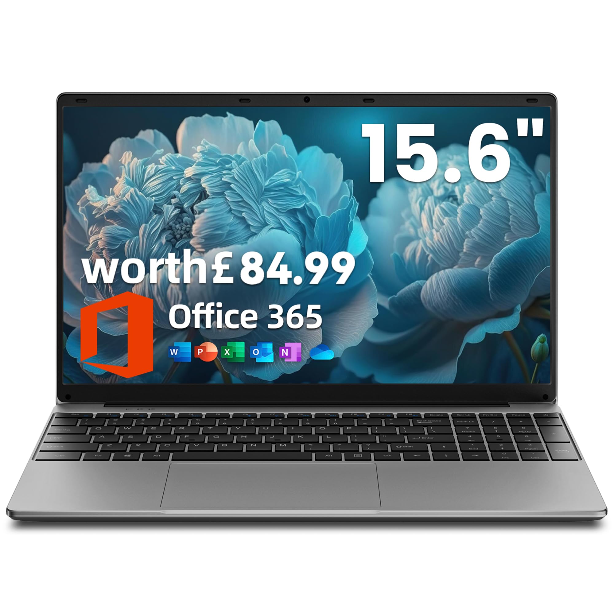 jumper 15.6 inch Laptop with Office 365, 4GB RAM 128GB Storage, 1080 HD Display Laptops, 5205U Processor, USB3.0, 38Wh Battery, Portable Laptops for Business, School, and Work, Keyboard Film UK. — view 9