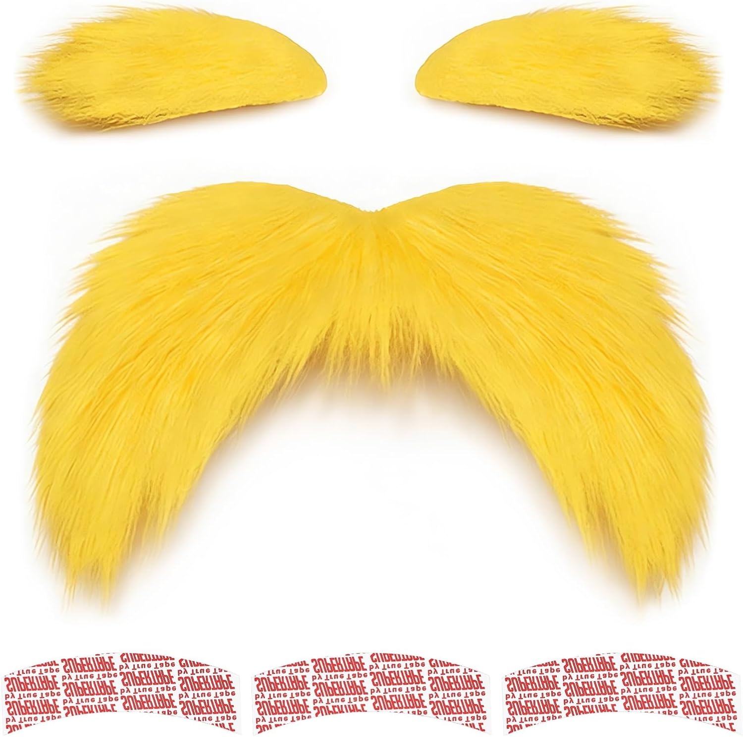 Yellow Mustache And Eyebrows,Funny Halloween Cosplay Costume Accessories