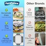 Pure Future 10-Piece Réglé (5-Pack, 36oz) Borosilicate de verre contenants de stockage alimentaire avec des lides de verrouillage amovibles modernisés - Boîtes à repas pour préparer les repas, four/micro-ondes sans danger