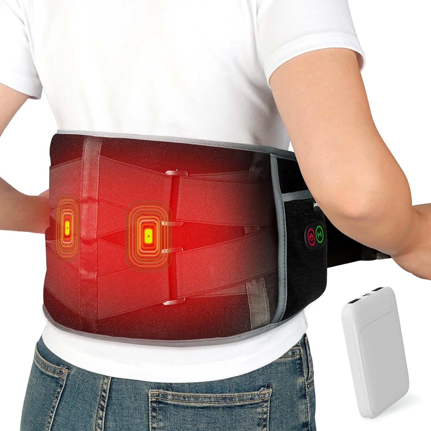CALMORA Cordless Back Heat Pad with Massager for Back Pain Relief, Portable Heated Back Warmer with Dual Adjustable Strap... - Review, Price and Buying Guide