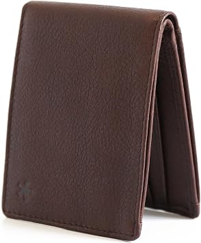 Swear Brands Full-Grain Leather Wallet for Men | Slim RFID Blocking Bifold Design with Cash Pocket & Card Pull Strap | Holds 1-12 Cards | Stylish & Durable | Walnut