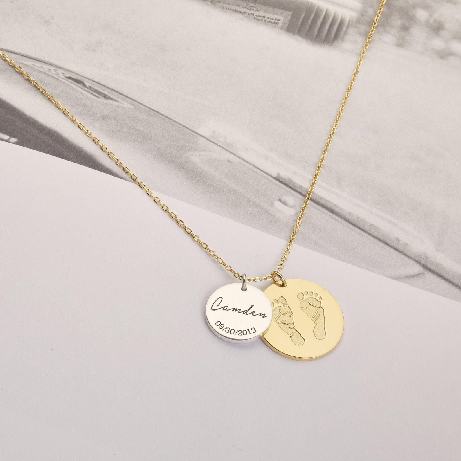 Générique Collier avec empreinte digitale et écriture manuscrite