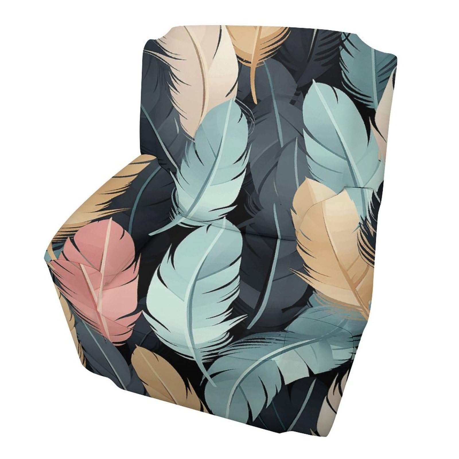 Fodpand Style Feather Sofa Cover Soft 1 Seater Sofa Slipcover For Pets Washable,Couch Cover With Elastic Straps Furniture Protector