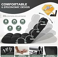 Vista 90 de Silla plegable para juegos de suelo de 14 posiciones, acolchada y ajustable, con algodón transpirable y terciopelo coral agradable a la piel