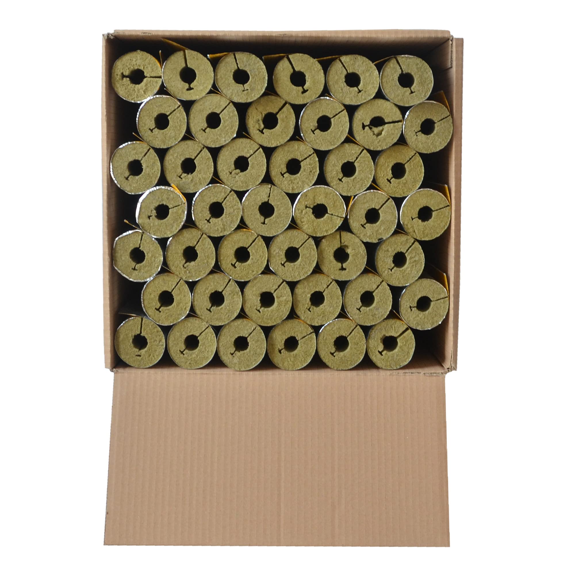 Scorprotect® Caja de cartón completo con revestimiento de aluminio, aislamiento de tuberías, lana de roca con conductividad térmica 0.040 (lana de roca, 18 x 20 mm x 1 metro)