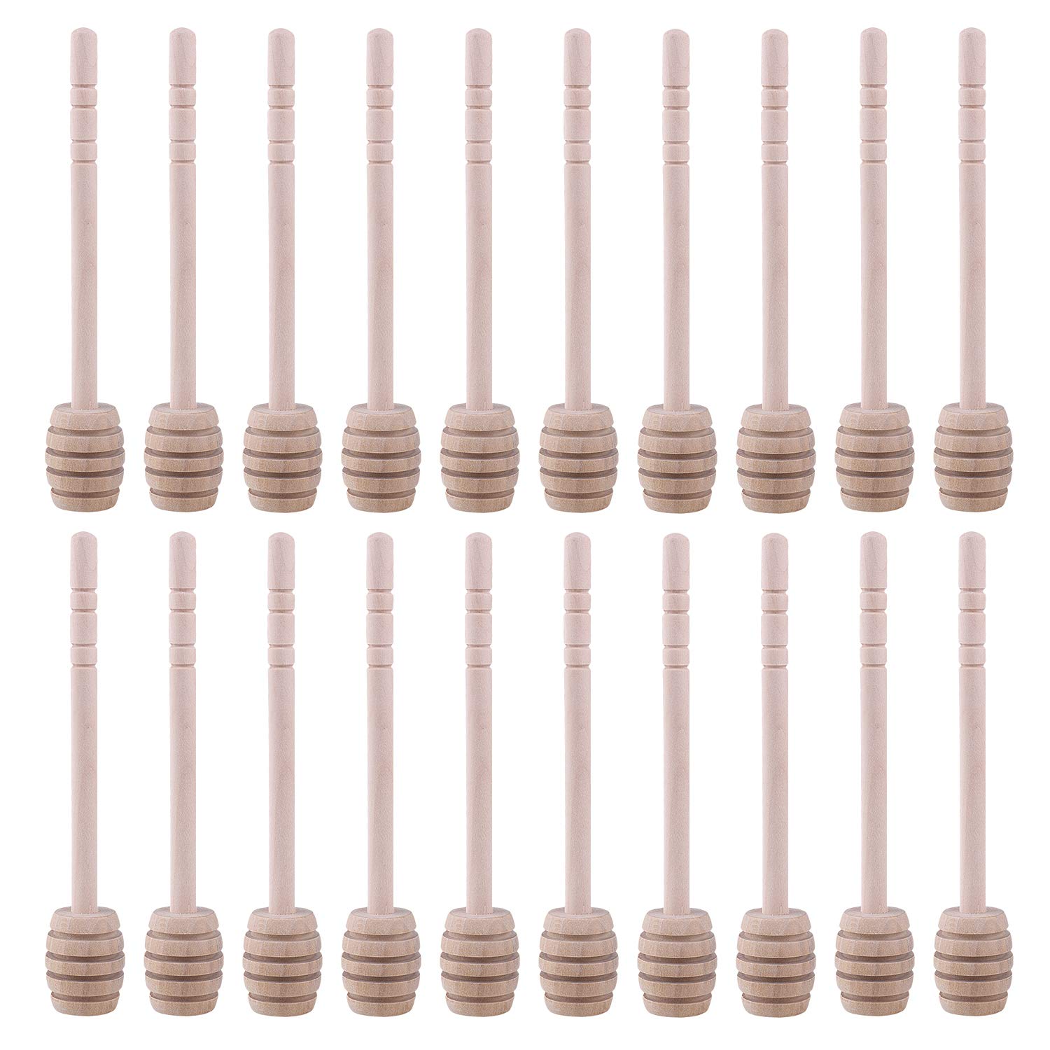 145x20mm Wooden Honey Dipper Wood Stirring Rod Stick Spoon Dip Drizzler for Honey Dispense Drizzle Honey Pack of 20