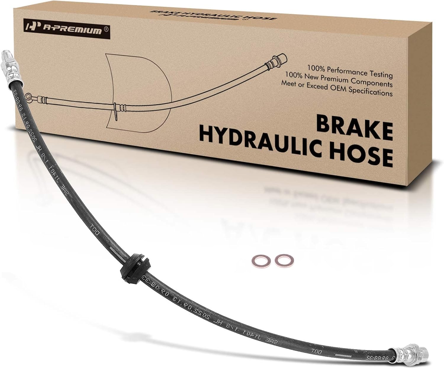A-Premium Front Driver or Passenger Brake Hydraulic Hose Compatible with Mini Models - Cooper 2007-2017/2019, Cooper Countryman 2011-2016, Cooper Paceman 2013-2016