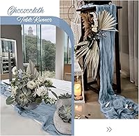 Vista 224 de Showgeous 10 Pack Baby Pink Cheesecloth Table Runner 10FT Long Semi-Sheer Gauze Table Runner Boho or Rustic Wedding Decor for Wedding Decor Arch