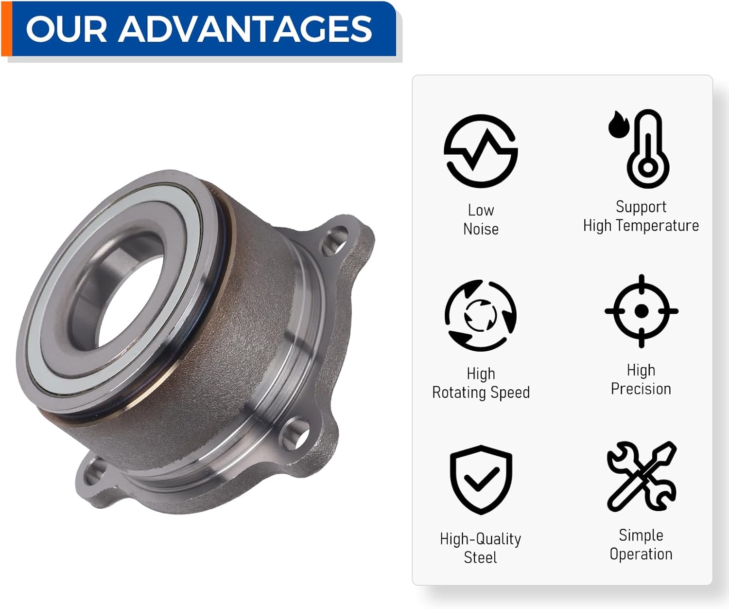 PAROD 541011 Rear Wheel Bearing Hub Assembly Fit for 2005-2019 Nissan Frontier, 2005-2015 Xterra, 2009-2012 Suzuki Equator