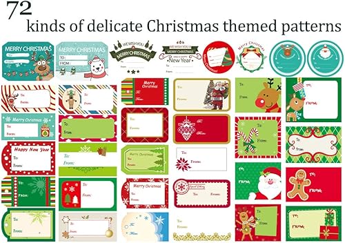 Miniatura 2 de Etiquetas adhesivas de regalo de Navidad, regalos de Navidad, etiquetas autoadhesivas con nombre de Papá Noel, muñecos de nieve, árbol de Navidad