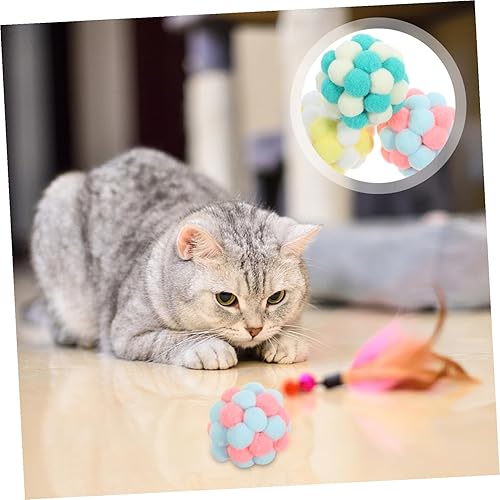 Miniatura 5 de GANAZONO 3pcs Colorful Cat Balls with Inner Bells Soft Wear-Resistant Interactive Fuzzy for Indoor Cats Lightweight Exercise and Entertainment for