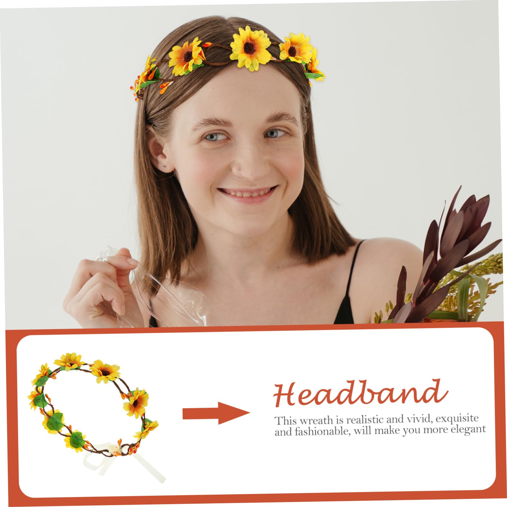 SOIMISS 10stücke Sonnenblumen-haarband Verstellbare Blumenkrone Für Damen Boho-stil Haarschmuck Für Hochzeiten Partys Und Fotoshootings Dekoration Für Besondere Anlässe